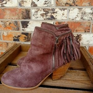 Not Rated ankle fringe boots Size 9.5